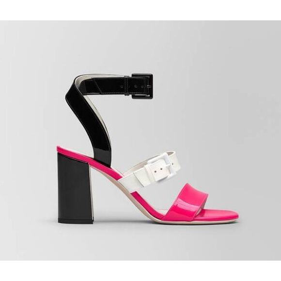 Bottega Veneta Shoes - NIB $760 Bottega Veneta Strappy Block-heeled Patent Tricolor Sandals 7 US 565653